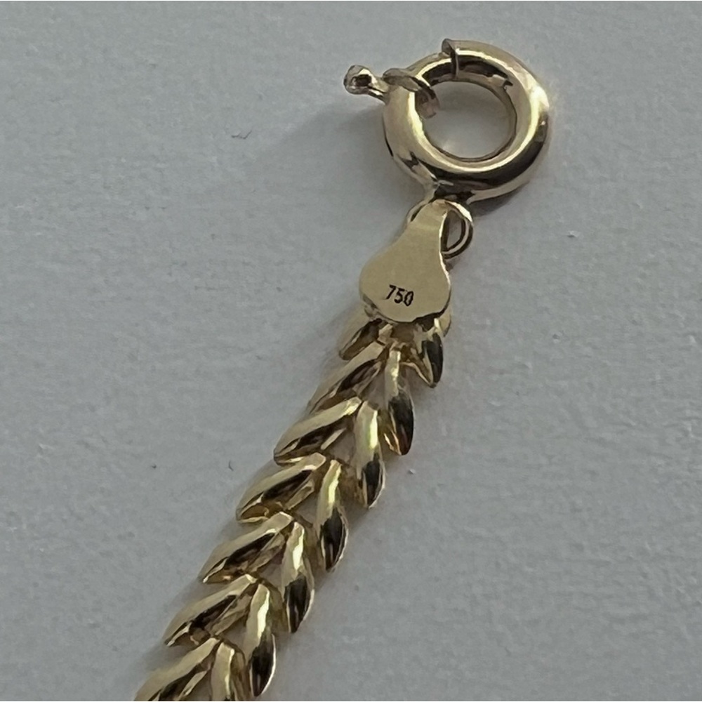 18K Solid Gold Clover Link Bracelet - Picture 5 of 8